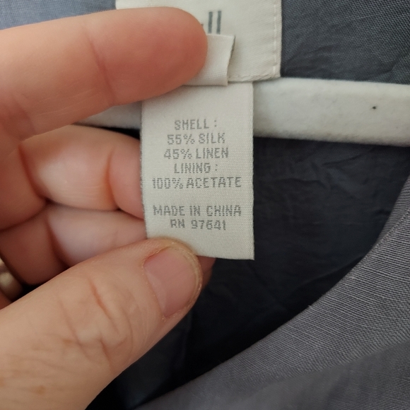 J. Jill Silk Linen Slate Blue Button Front Longline Jacket Lagenlook Layered - Picture 5 of 14